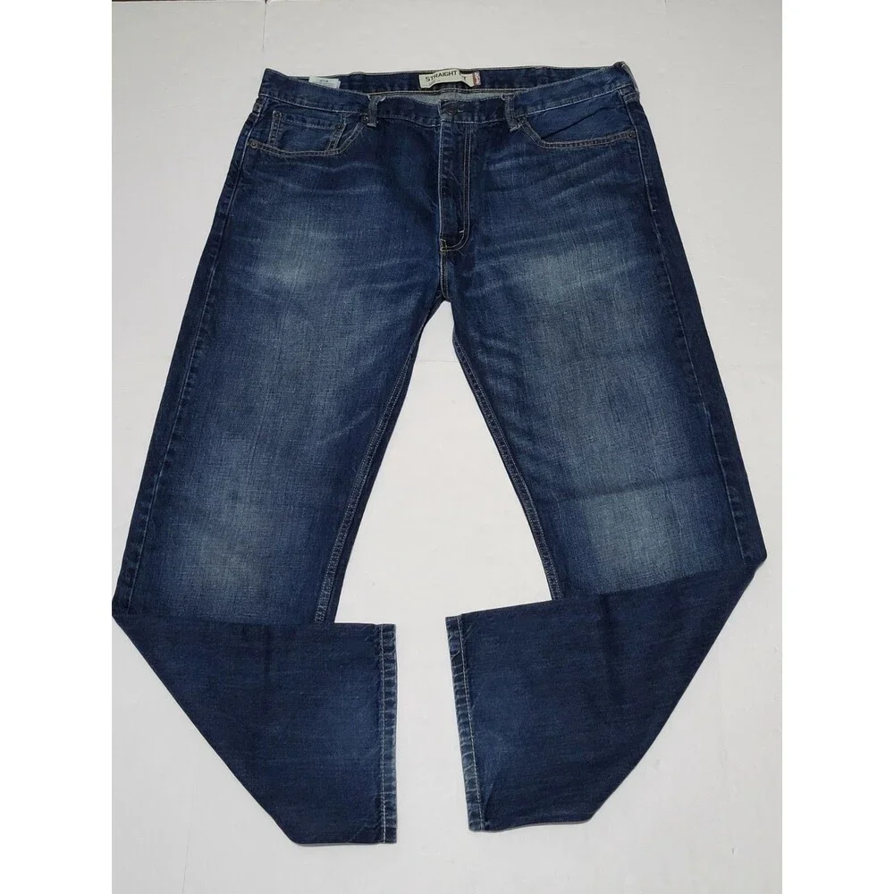 Levi's 505 Straight Jeans Size 40x32 Mens Mid Rise Dark Wash Blue